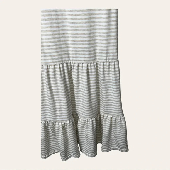 0030W. Bb DAKOTA MAXI TIERED DRESS WIDE STRAPS CREAM AND WHITE IN STRIPES XSMALL - Picture 14 of 14